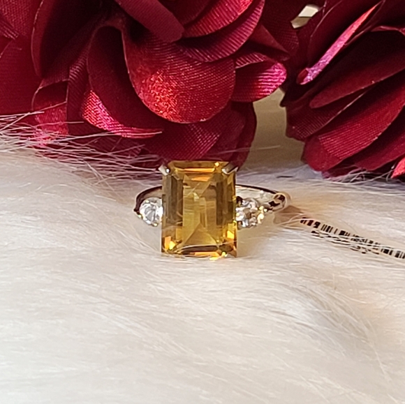 NWT Brazilian Citrine & White Topaz Ring - 8 - Picture 4 of 12
